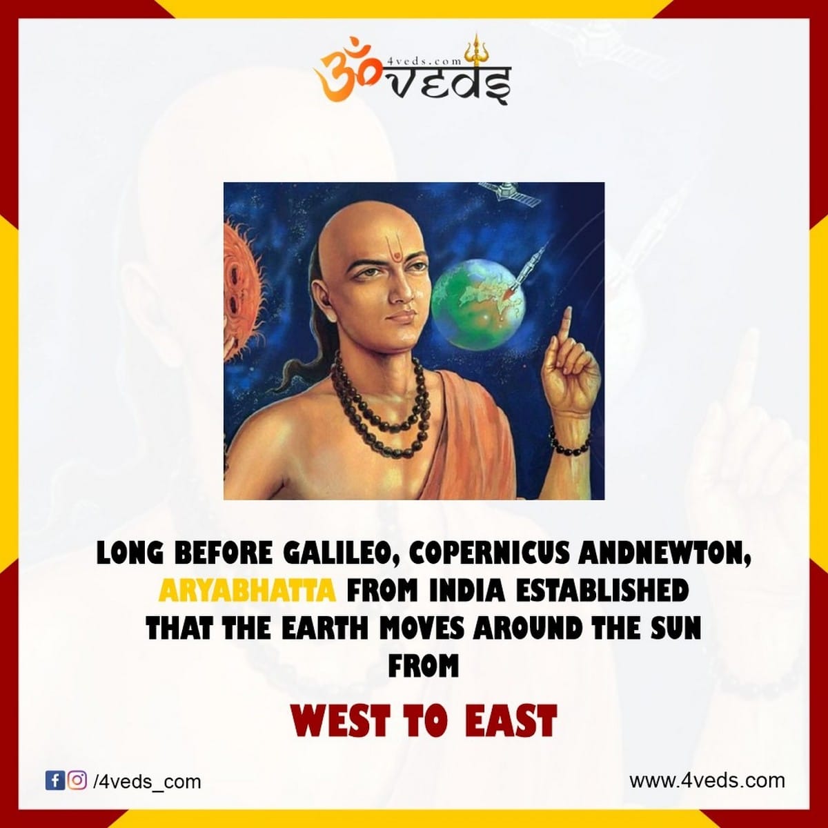 Aryabhata And The Theory Of Revolution Of Earth Around The Sun From West To East