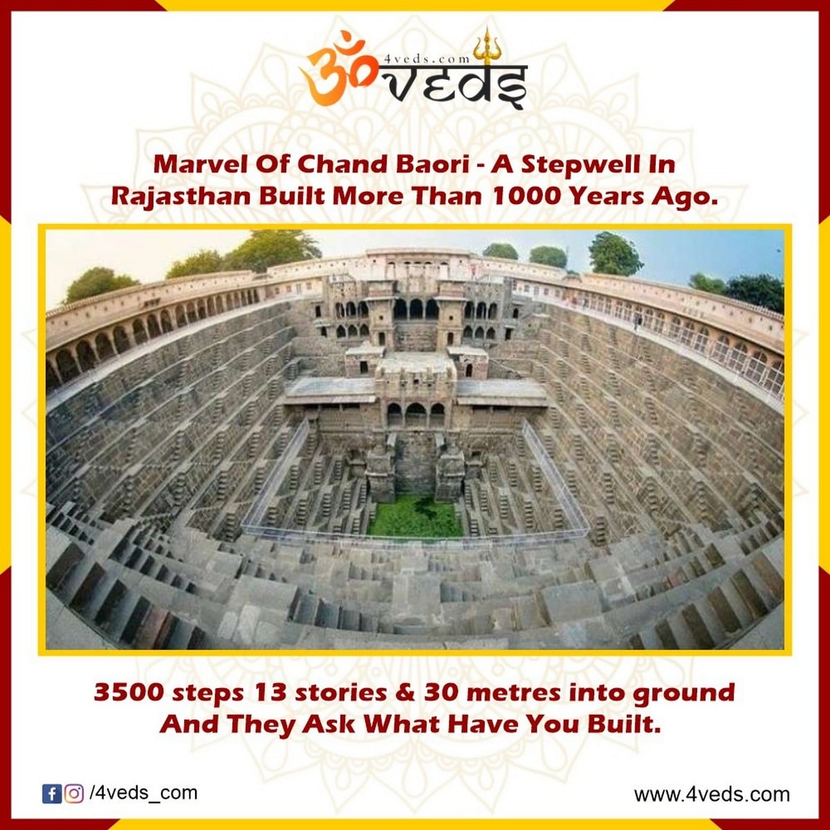 Rainwater Conservative In Chand Baori 1000 Yrs Ago