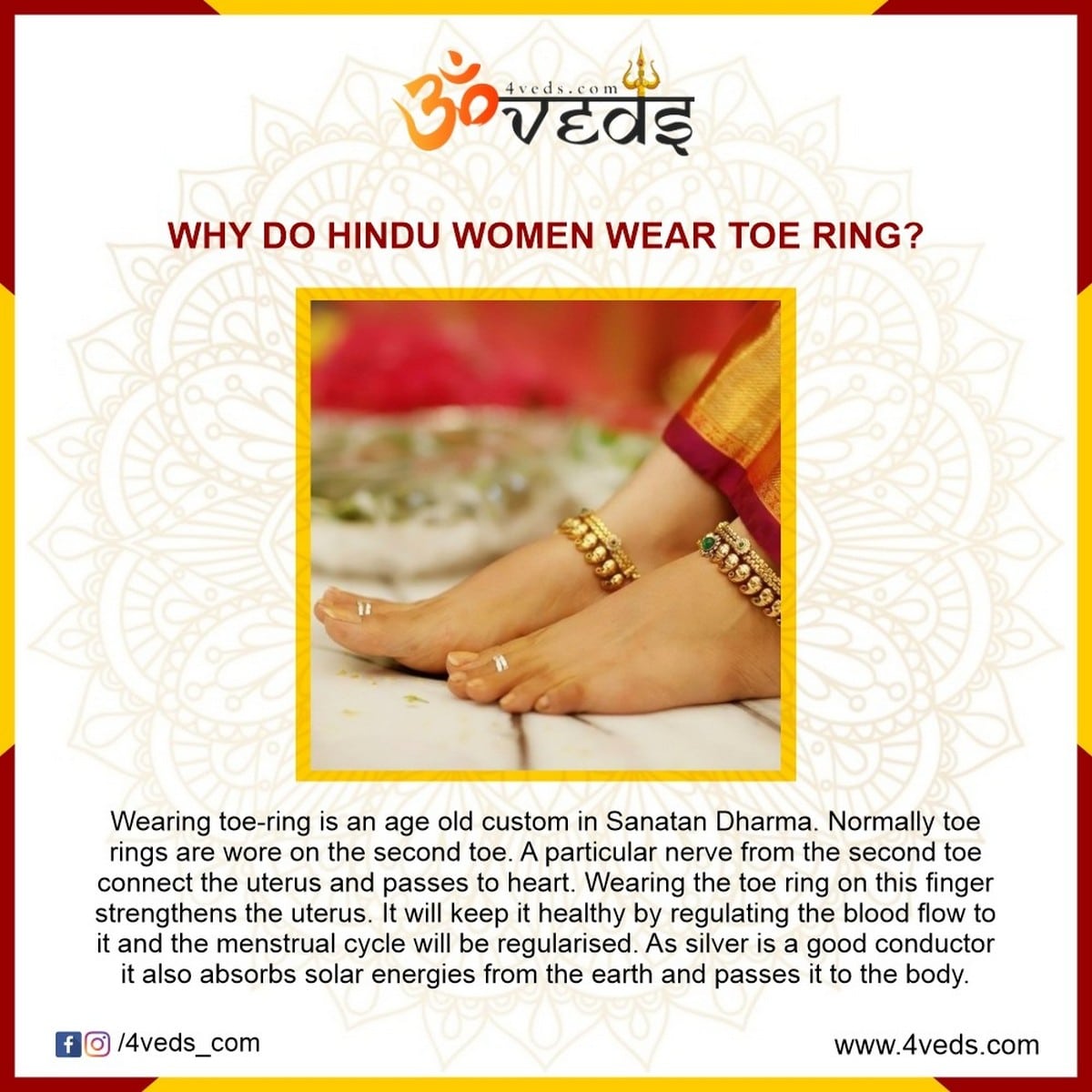 Why do Hindu women wear toe ring