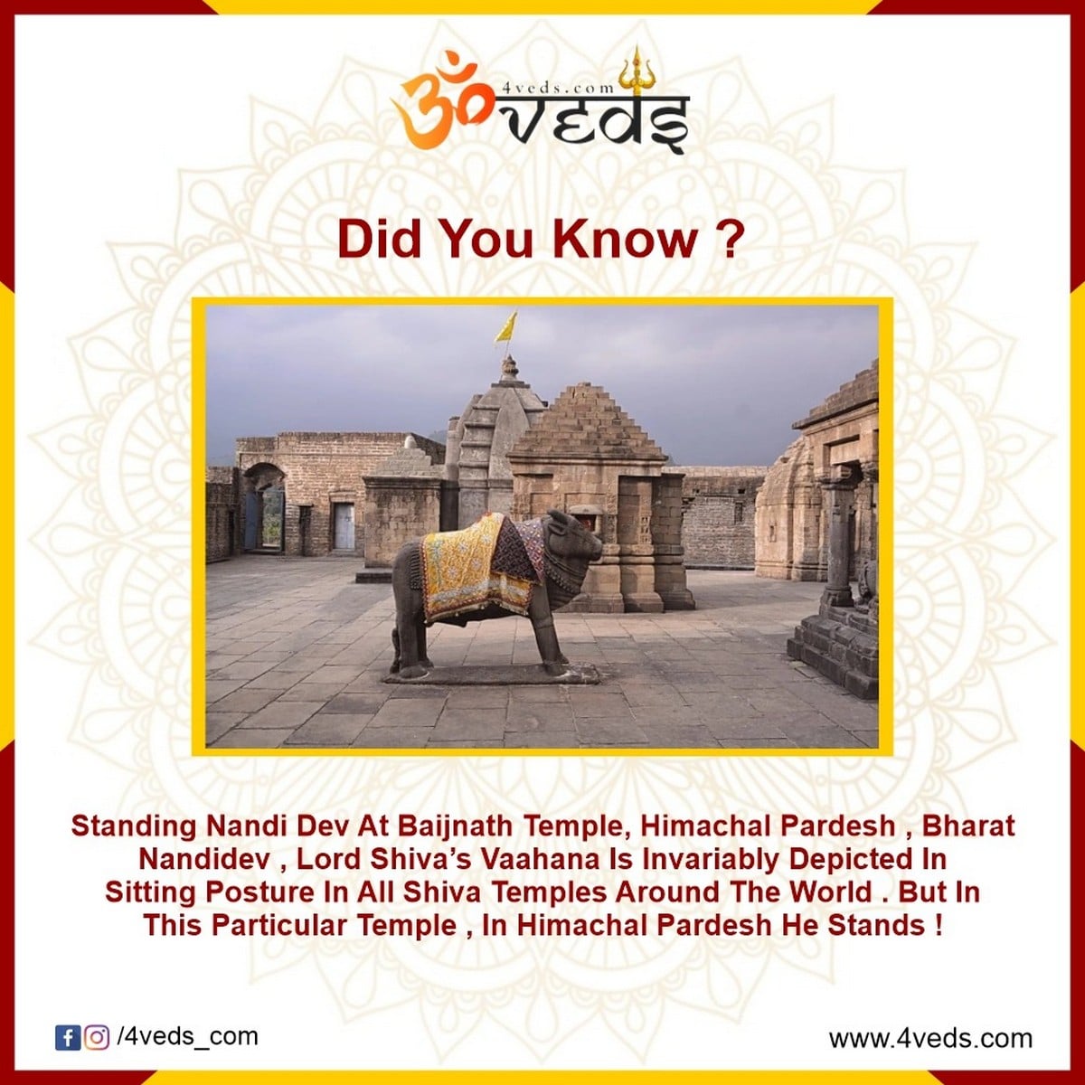 Standing Nandi Dev At Baijnath Temple