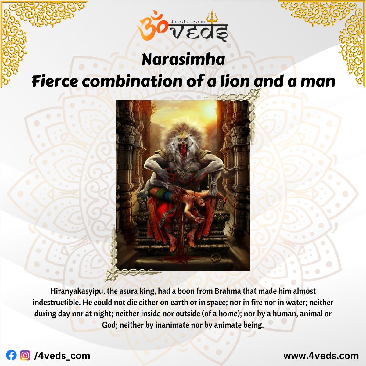 Narasimha Fierce Combination of Lion and A Man
